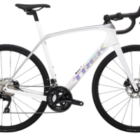 Trek Domane SL 5 Disc Carbon Road Bike 2022 in White and Quicksilver