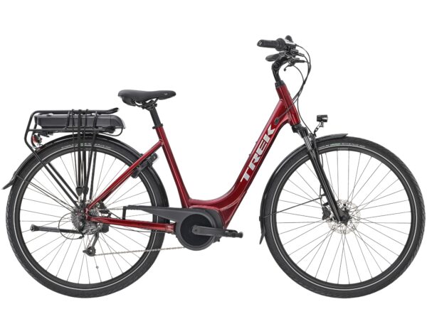 Trek Verve+ 1 Lowstep 400Wh Electric Hybrid Bike 2021 in Rage Red