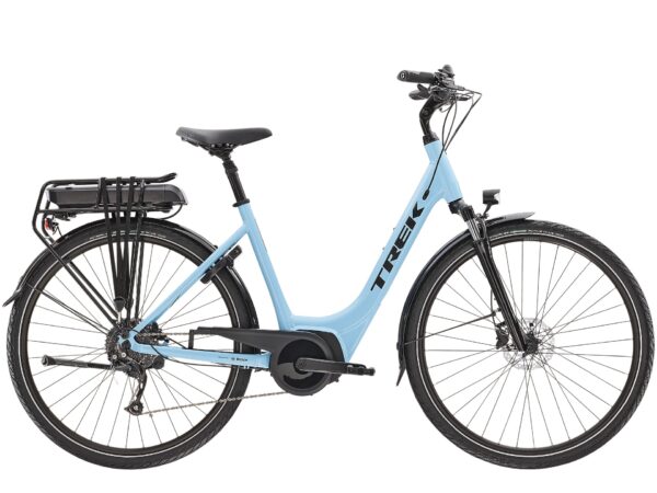 Trek Verve+ 2 Lowstep 400Wh Electric Hybrid Bike 2021 in Azure Blue